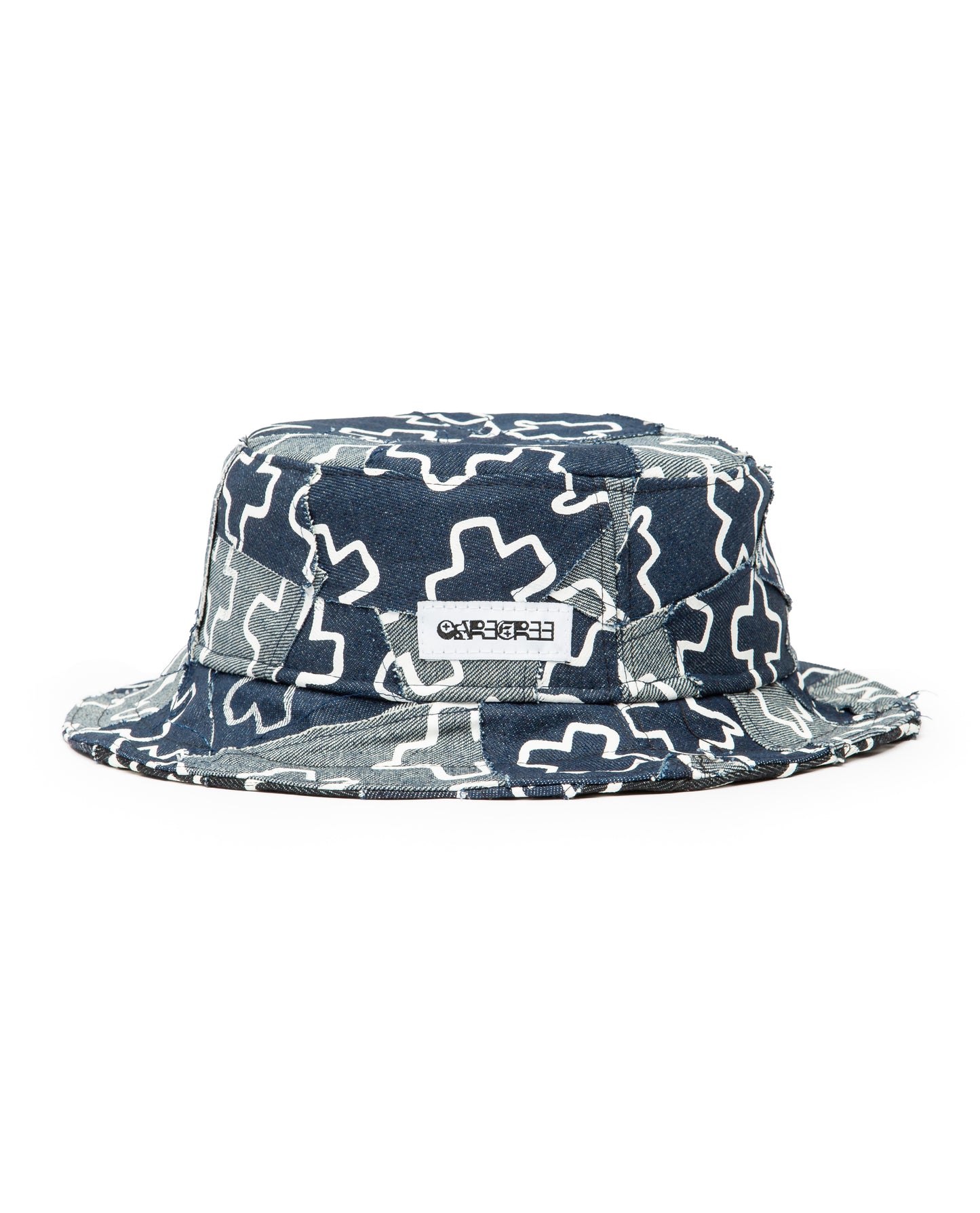 Denim Patchwork Bucket Hat (large size)