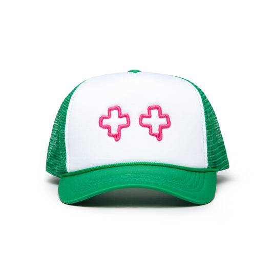 Green & Pink Foam Trucker Hat