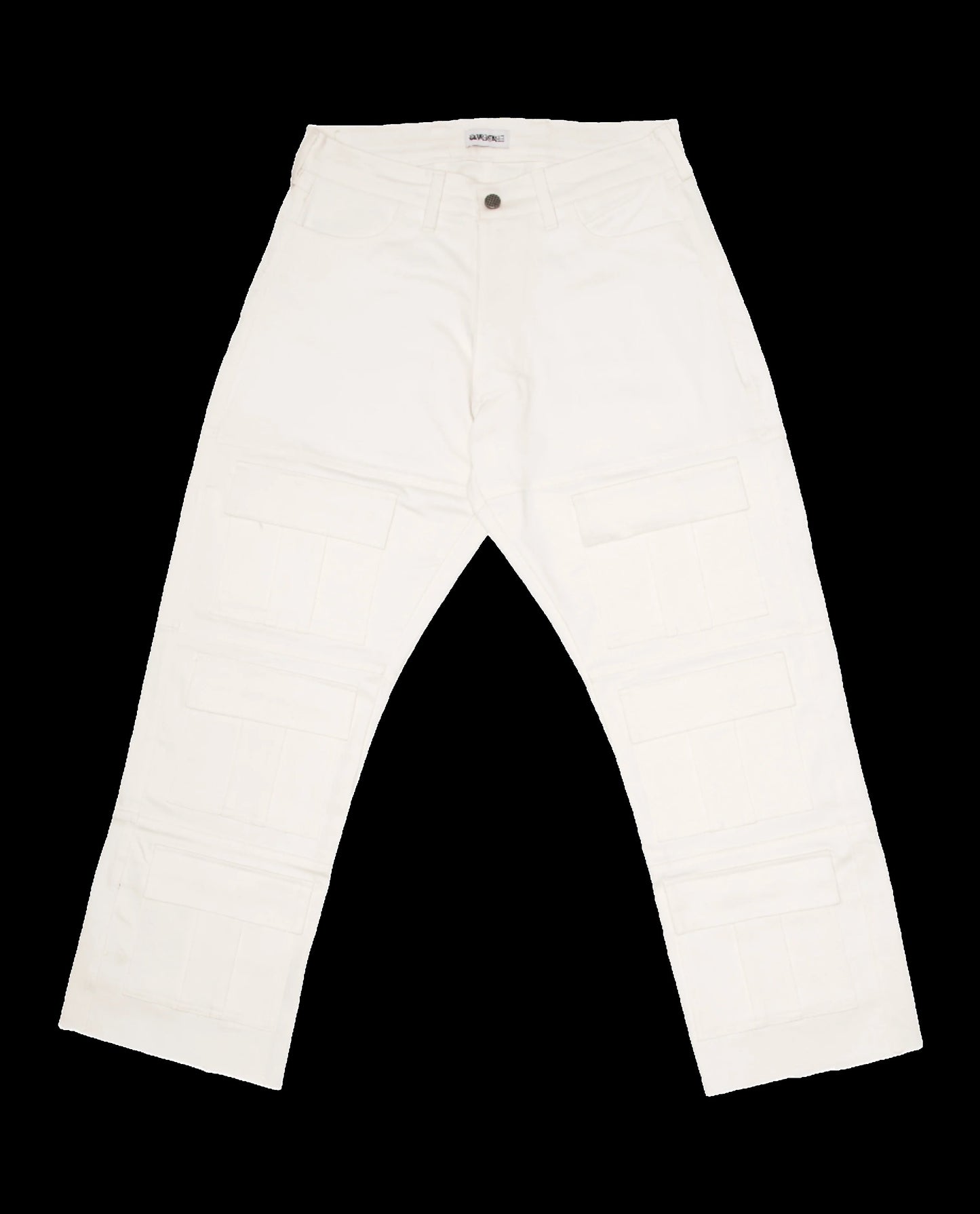 White Cargo Denim Pants