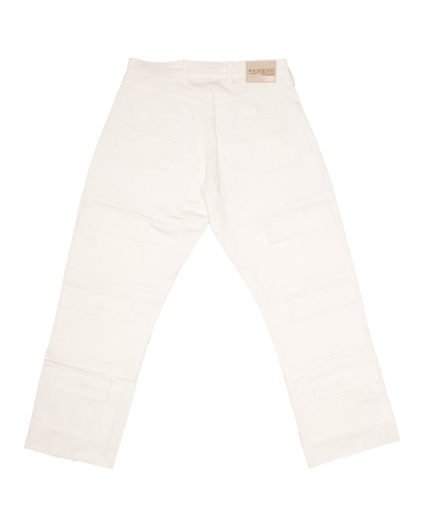 White Cargo Denim Pants